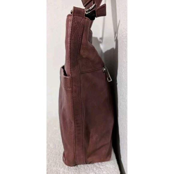 Still Nordic Anouk Hobo Crossbody Bag Shoulder Purse Leather Maroon - Picture 13 of 15